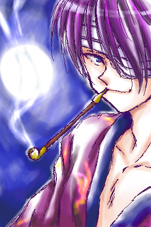 月夜に煙る